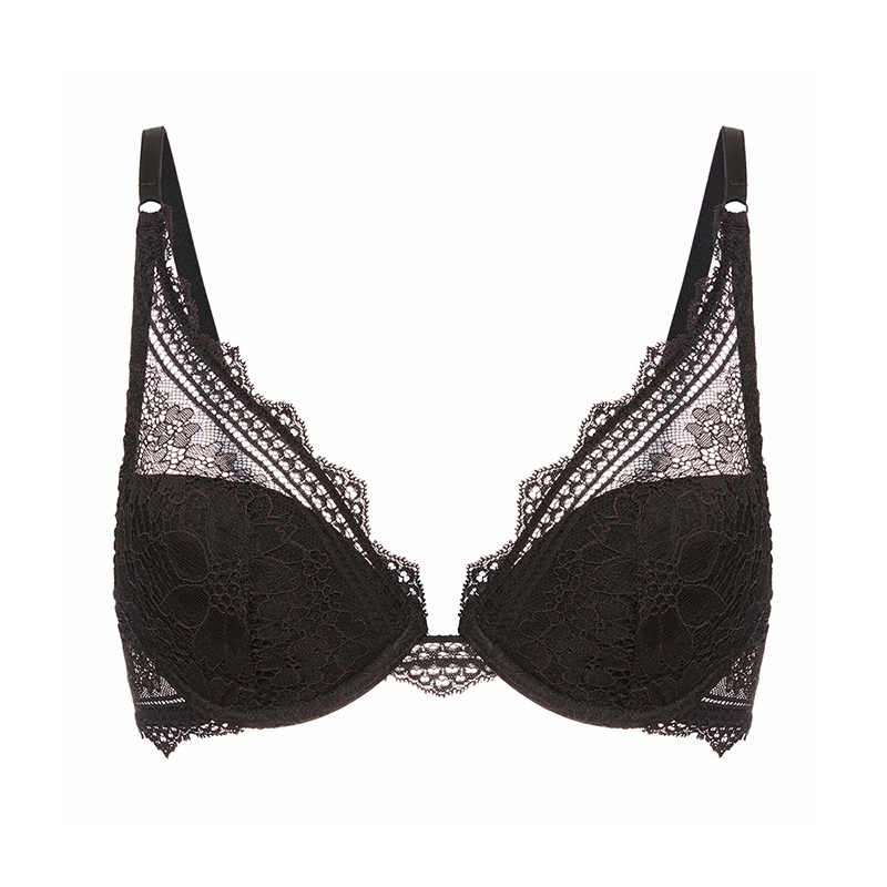 Podprsenka push up FREESIA black Střih triangle push up Simone Pérèle